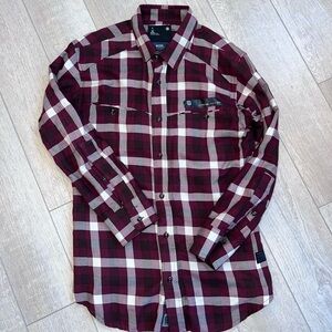 G-STAR Waterpatrol Shirt Mens Large Plaid Flannel Zip Button up